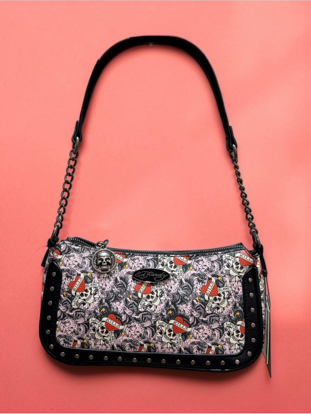 Ed Hardy "Love Kills Slowly" Convertible Shoulder / Crossbody Bag / NWT